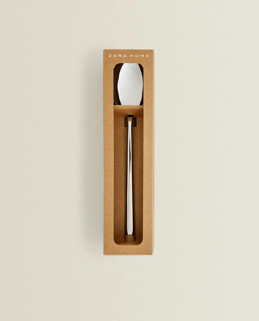 BOX OF 4 SHINY STEEL SPOONS