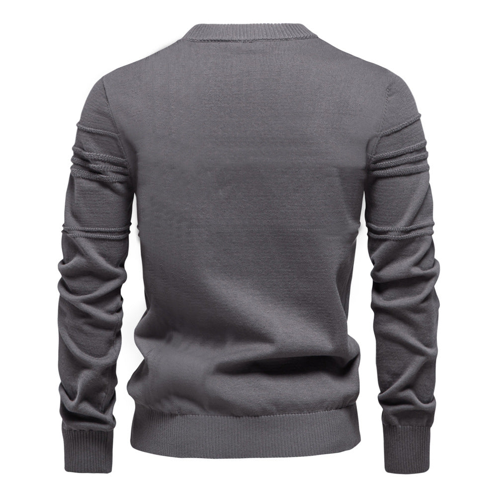 Pull ras du cou rayé pour homme