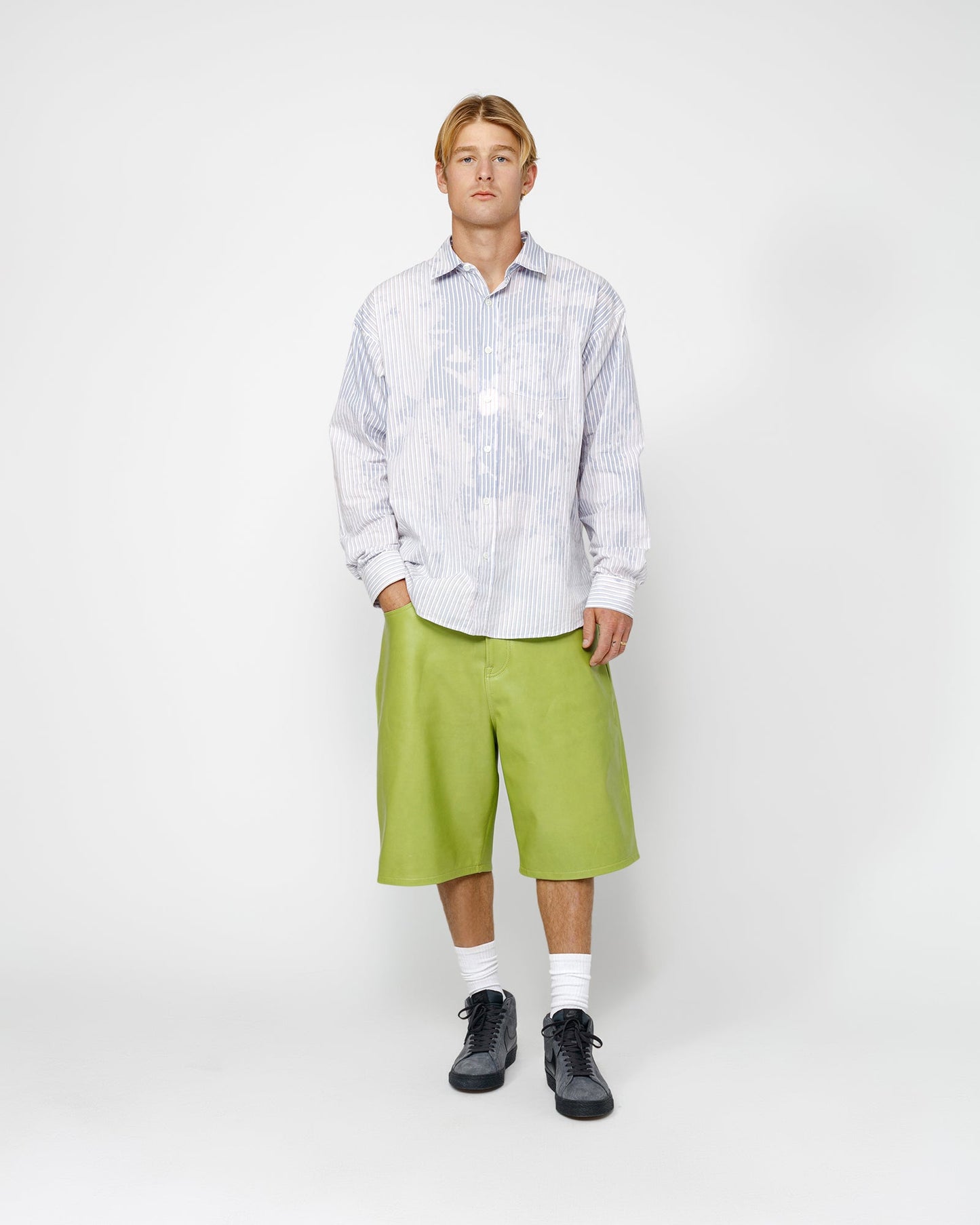 CHEMISE CLASSIQUE MANCHES LONGUES POPELINE DÉLAVÉE