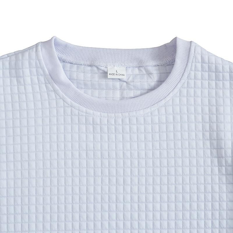 Sweat-shirt pull à petits carreaux jacquard pour homme