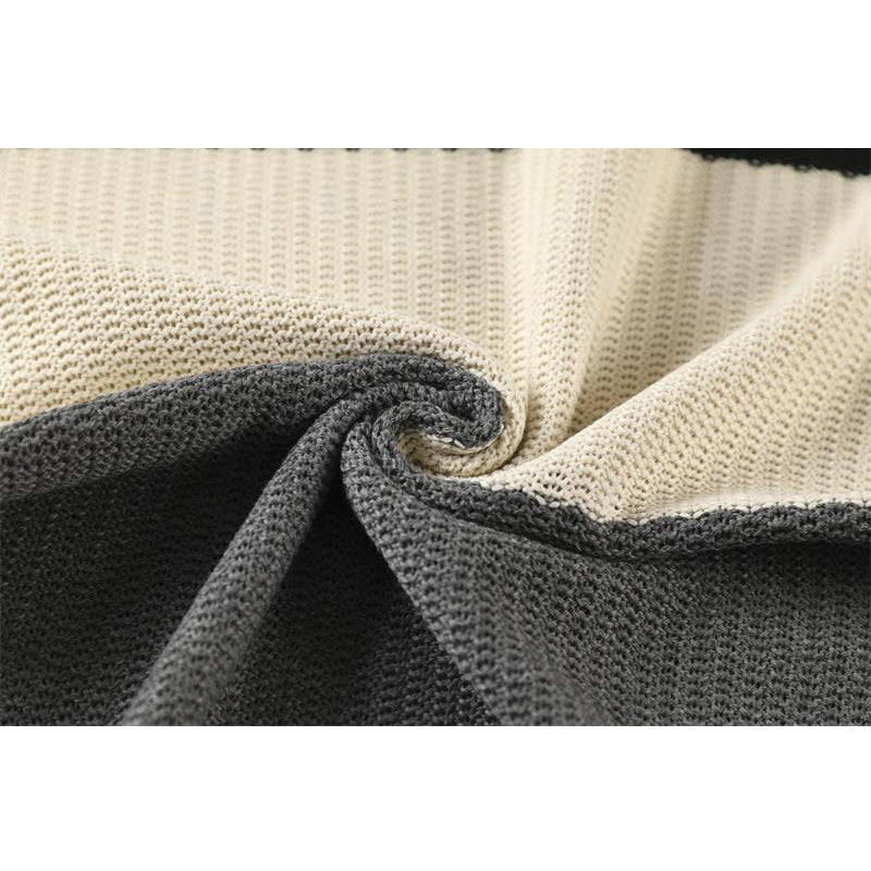 Pull col rond coupe ajustée à rayures colorblock pour homme