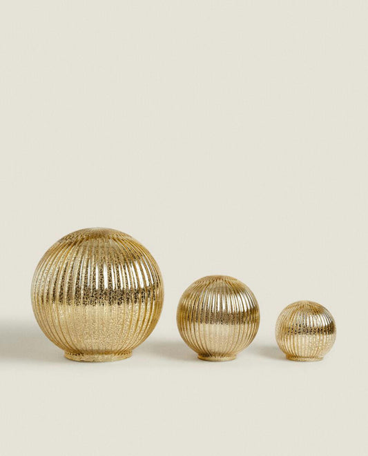 STRIPED CHRISTMAS BAUBLE LED LIGHT DECORATION