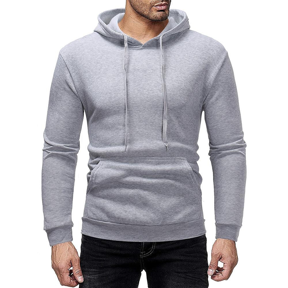 Herren Basic einfarbiger Kapuzenpullover