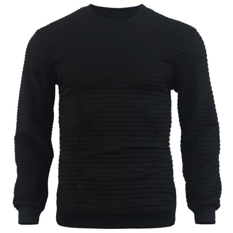 Sweat-shirt pull à petits carreaux jacquard pour homme