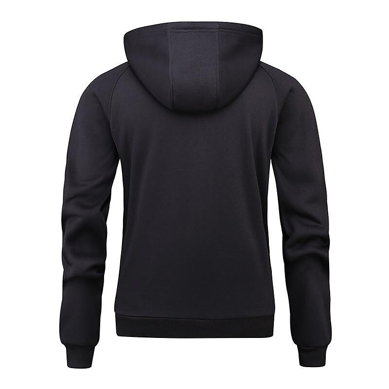 Sweat à capuche tendance en patchwork camouflage brossé à col en V zippé pour homme