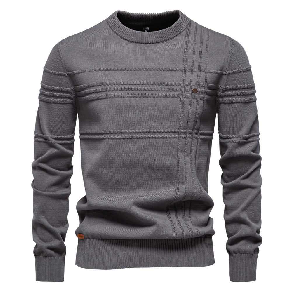 Pull ras du cou rayé pour homme