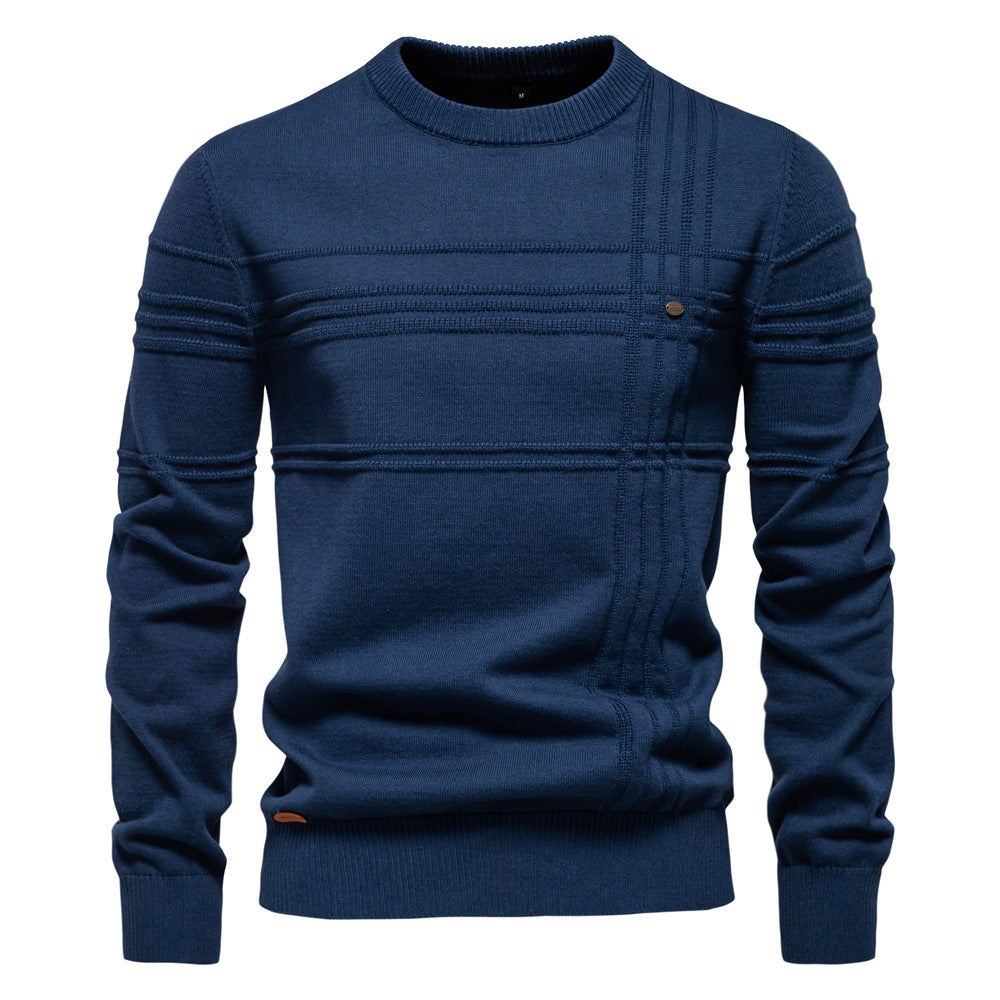 Pull ras du cou rayé pour homme