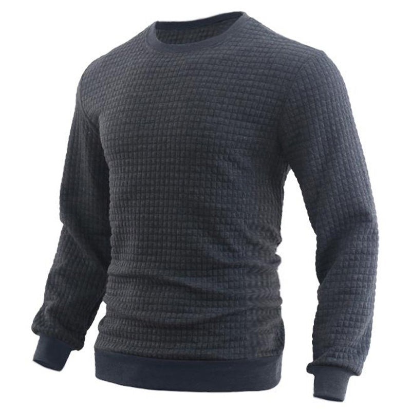 Sweat-shirt pull à petits carreaux jacquard pour homme