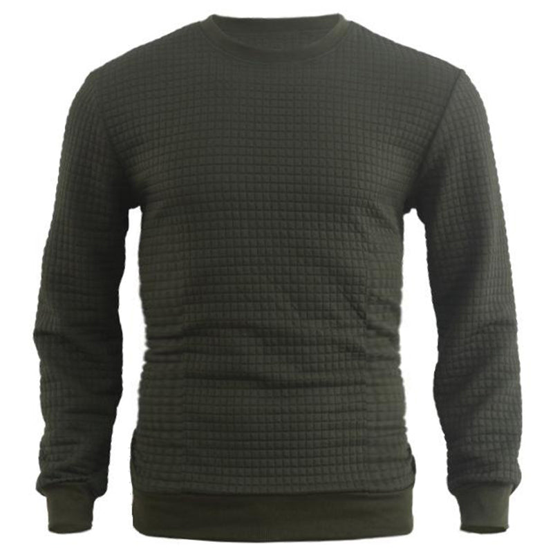 Sweat-shirt pull à petits carreaux jacquard pour homme